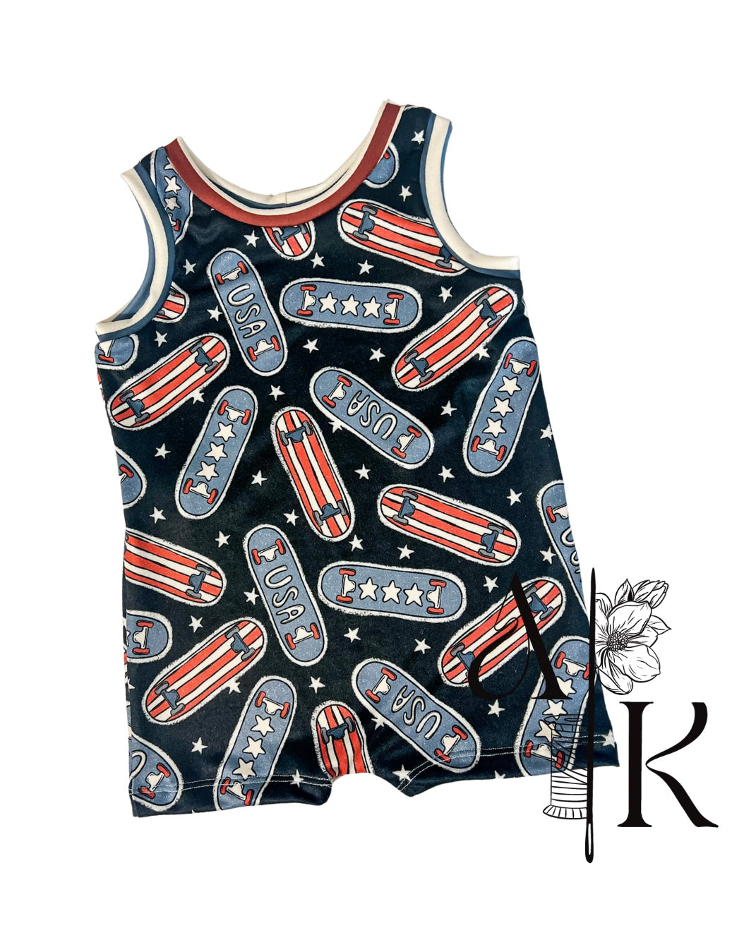 Custom Tank Shorts Romper, Boys