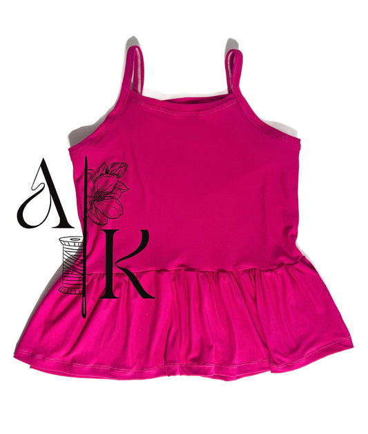(8) Pink Cami Peplum