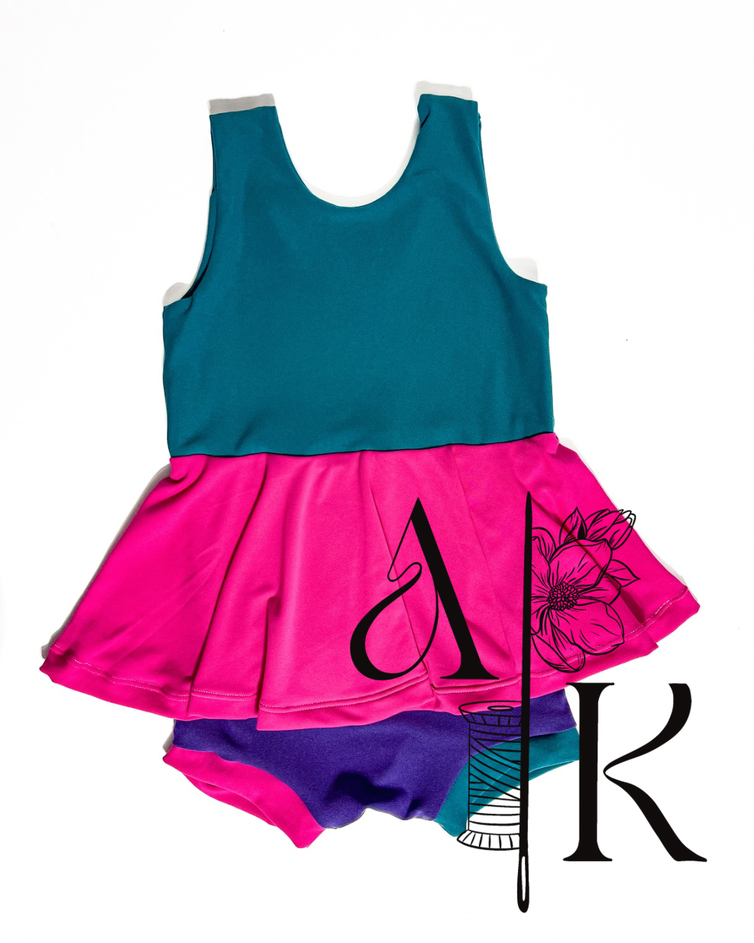 (18/24) Multicolored Skirted Romper