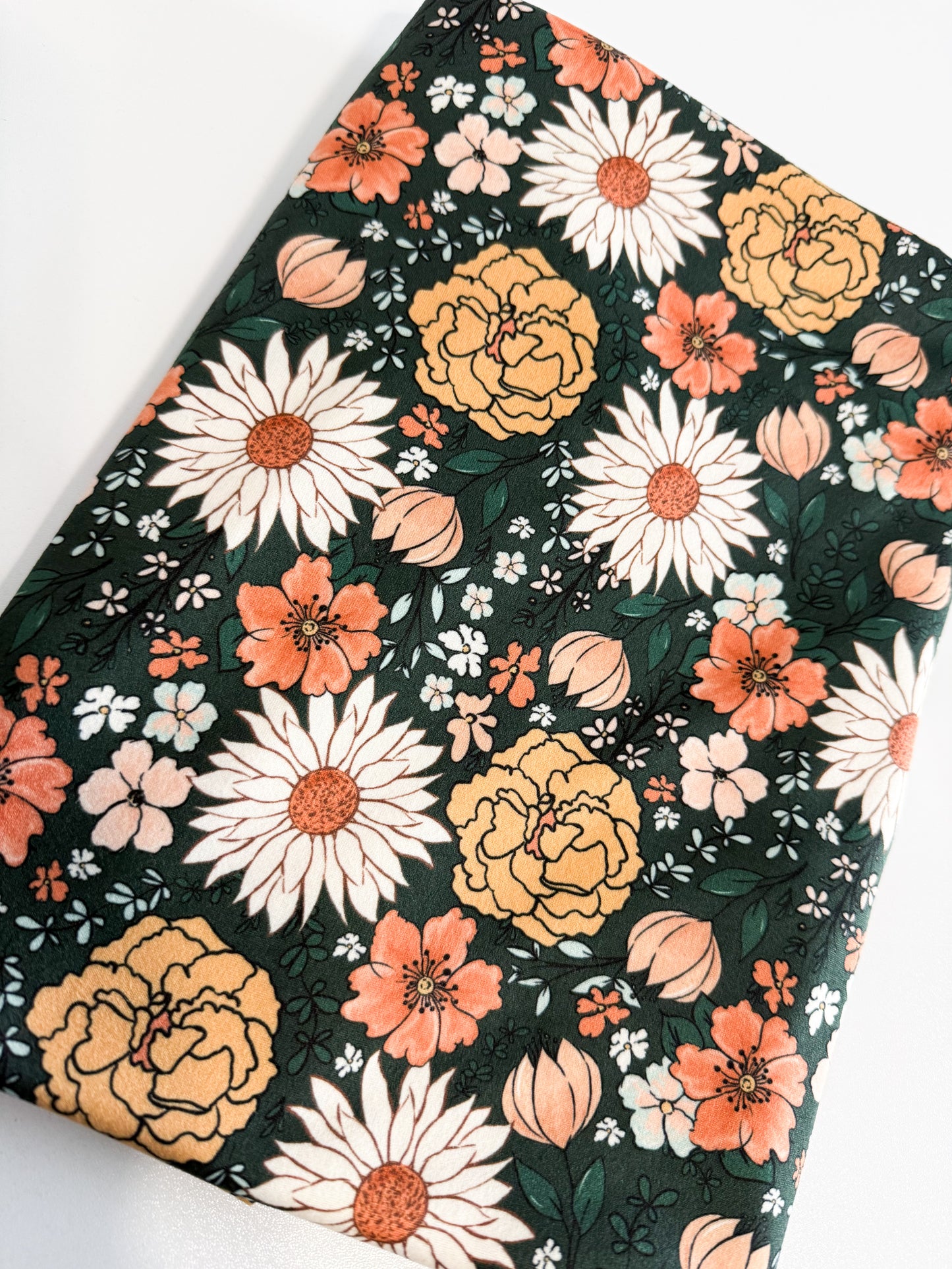 Floral on Dark Green Basic Tee Only
