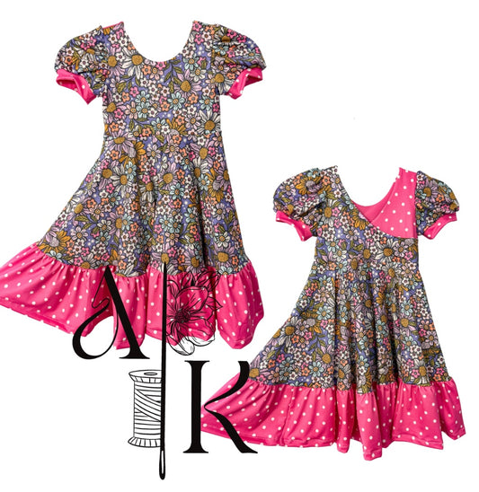 (5T) Ruffle Hem Twirl Dress